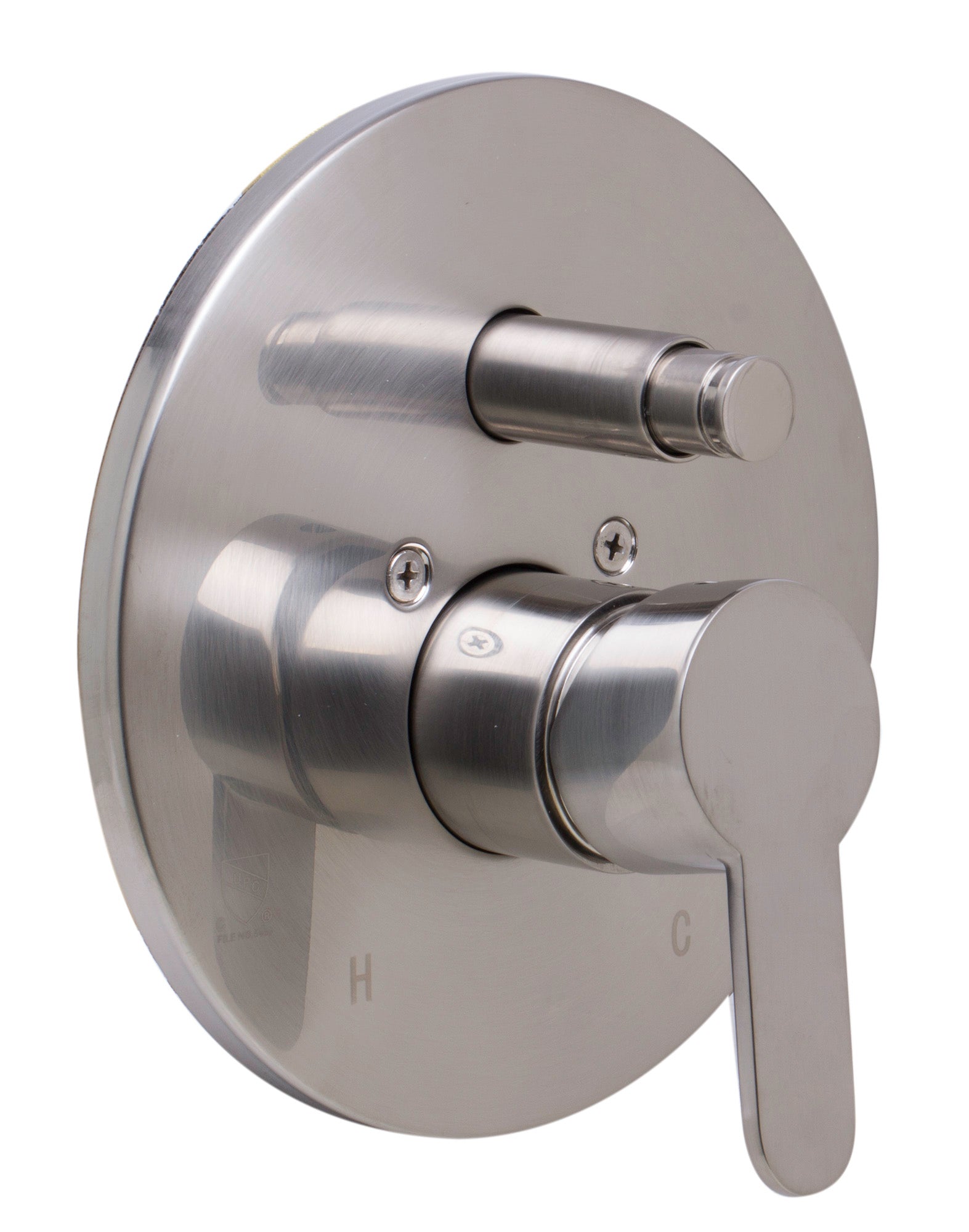 ALFI brand AB3101-BN Brushed Nickel Shower Valve Mixer with Rounded Lever Handle and Diverter, Brass