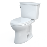 TOTO Drake Transitional Two-Piece Elongated 1.28 GPF Universal Height TORNADO FLUSH Toilet with CEFIONTECT and SoftClose Seat, WASHLET+ Ready, Cotton White, Vitreous China, MS786124CEFG#01