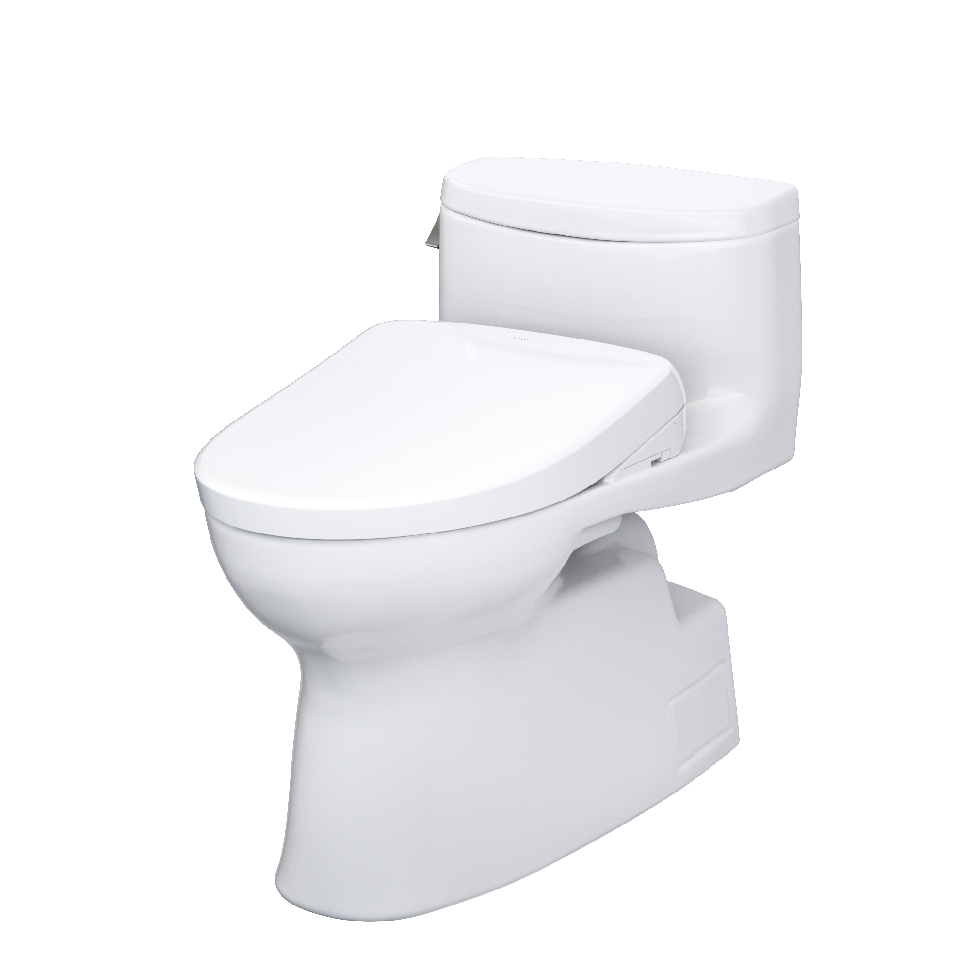 TOTO WASHLET+ Carolina II One-Piece Elongated 1.28 GPF Toilet and WASHLET+ S7 Contemporary Bidet Seat, Cotton White, Vitreous China|Plastic, MW6444726CEFG#01