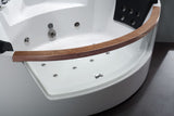 Eago 59" Acrylic Corner Neo-angle Round Bathtub, White, AM197ETL