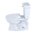 TOTO Eco Clayton Two-Piece Elongated 1.28 GPF Universal Height Toilet, Cotton White, Vitreous China, CST784EF#01