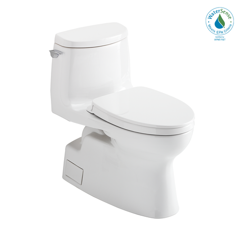 TOTO Carlyle II 1G One-Piece Elongated 1.0 GPF Universal Height Toilet with CEFIONTECT and SS124 SoftClose Seat, WASHLET+ Ready, Cotton White, Vitreous China|Plastic, MS614124CUFG#01