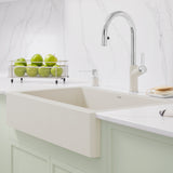 Blanco Vintera 30" Silgranit Farmhouse Sink, Soft White, No Faucet Hole, 527408