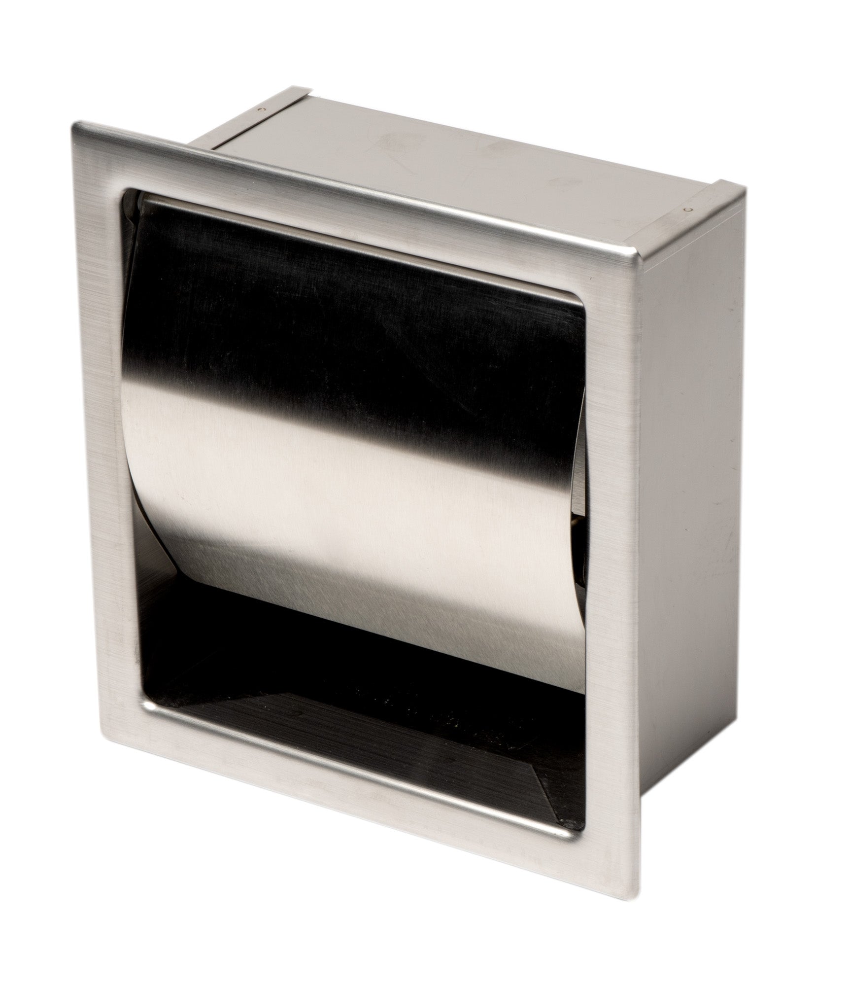 ALFI brand ABTP77-BSS Brushed Stainless Steel Recessed Toilet Paper Holder with Cover, Nickel