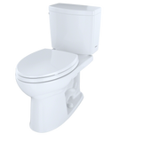 TOTO Drake II 1G Two-Piece Elongated 1.0 GPF Universal Height Toilet with CEFIONTECT, Cotton White, Vitreous China, CST454CUFG#01