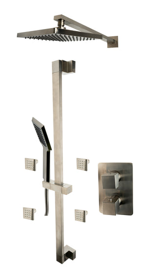 Alternate Image for ALFI brand AB2287-BN Brushed Nickel 3 Way Thermostatic Shower Set with Body Sprays, Brass
