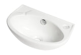 ALFI brand 14.13" x 9.5" Oval Wall Mount Porcelain Bathroom Sink, White, 1 Faucet Hole, ABC118