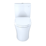 TOTO Aquia IV WASHLET+ Two-Piece Elongated Dual Flush 1.28 and 0.9 GPF Toilet with CEFIONTECT, Cotton White, Vitreous China, MS446124CEMGN#01