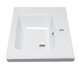 Eago 31.5" x 18.88" Rectangle Drop In Porcelain Bathroom Sink, White, 1 Faucet Hole, BH003
