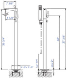 ALFI brand Brass, AB2475-BN Brushed Nickel Single Hole Floor Mounted Tub Filler