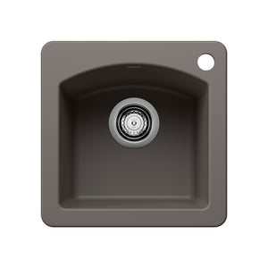 Alternate Image for Blanco Diamond 15" Square Silgranit Bar/Prep Sink, Volcano Gray, 1 Faucet Hole, 443107