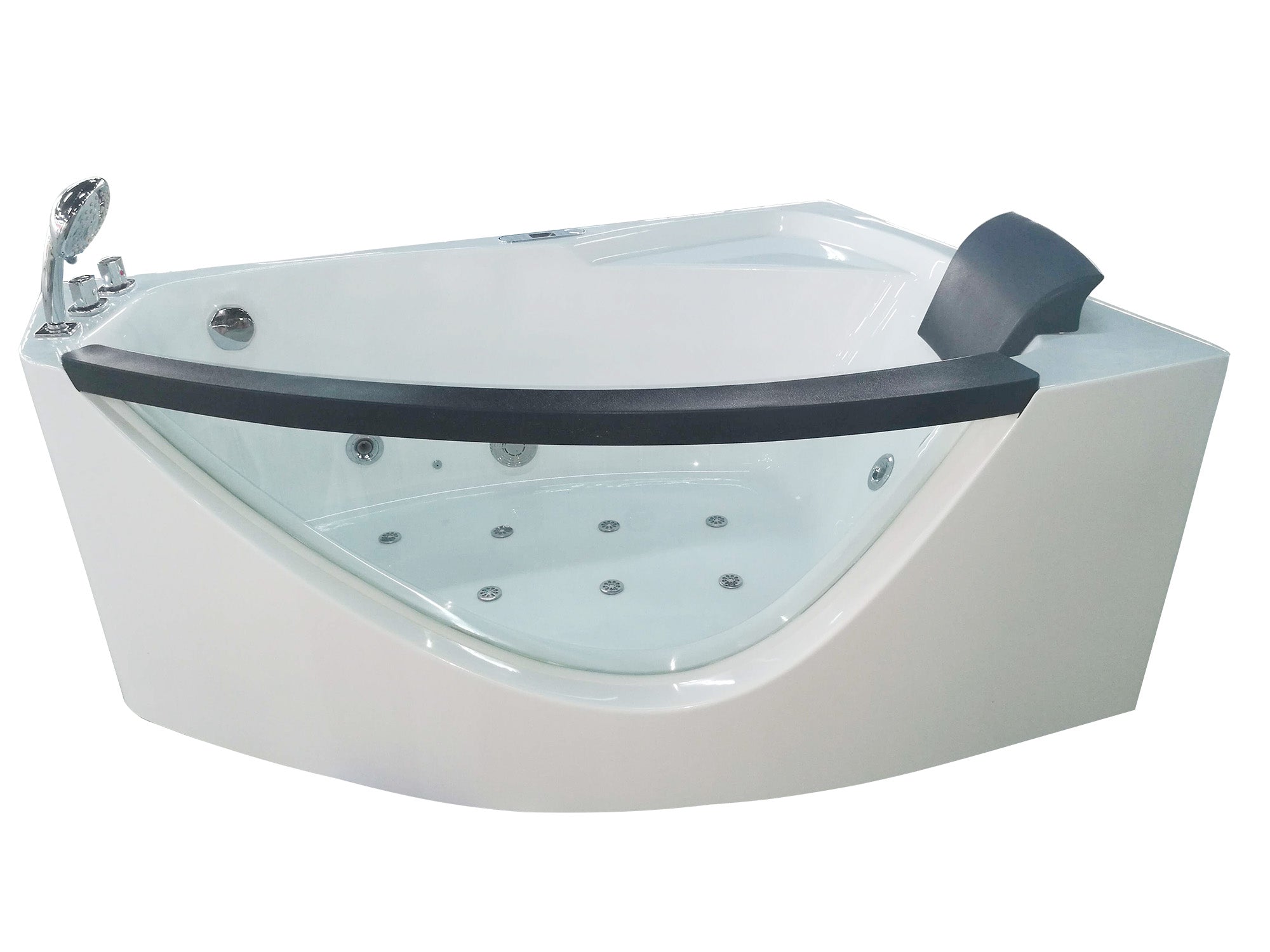 Eago 59" Acrylic Corner Neo-angle Round Bathtub, White, AM198ETL-L