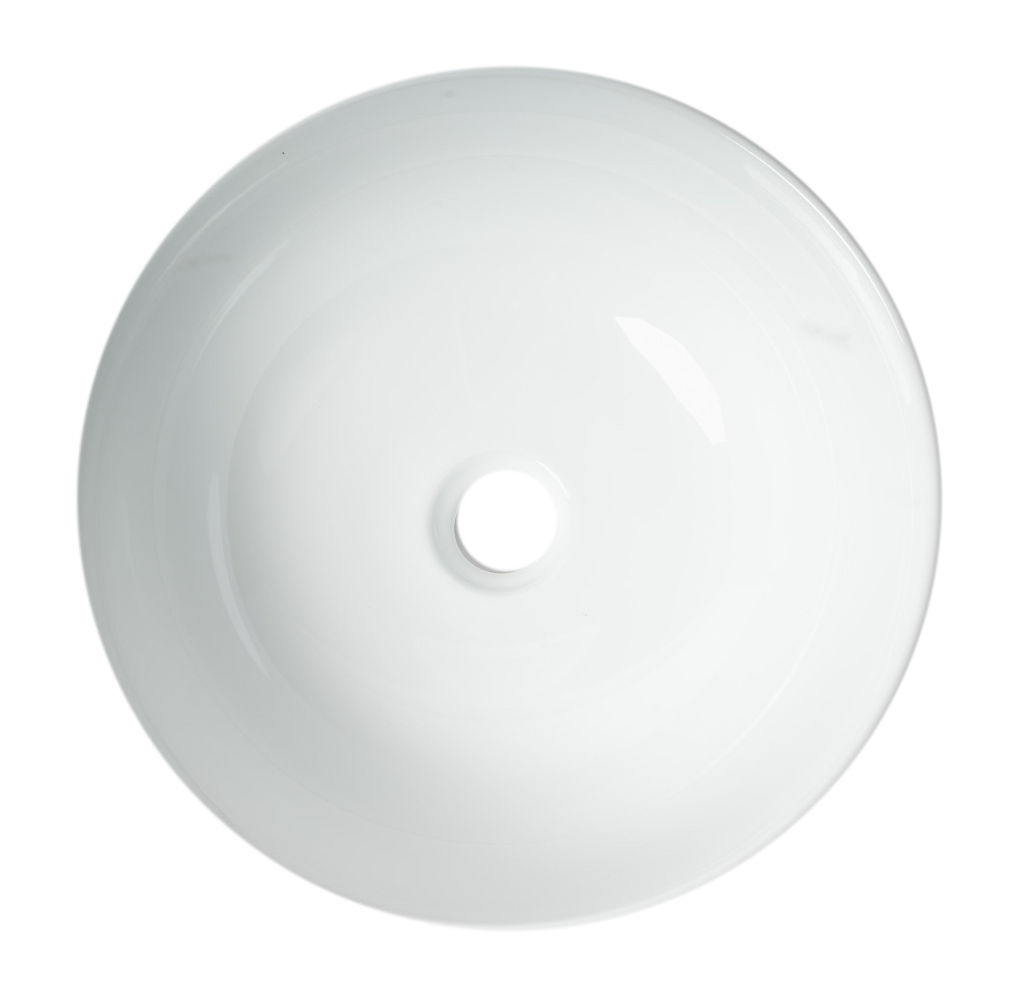 ALFI brand 15.13" x 15.13" Round Above Mount Porcelain Bathroom Sink, Black & White, No Faucet Hole, ABC906