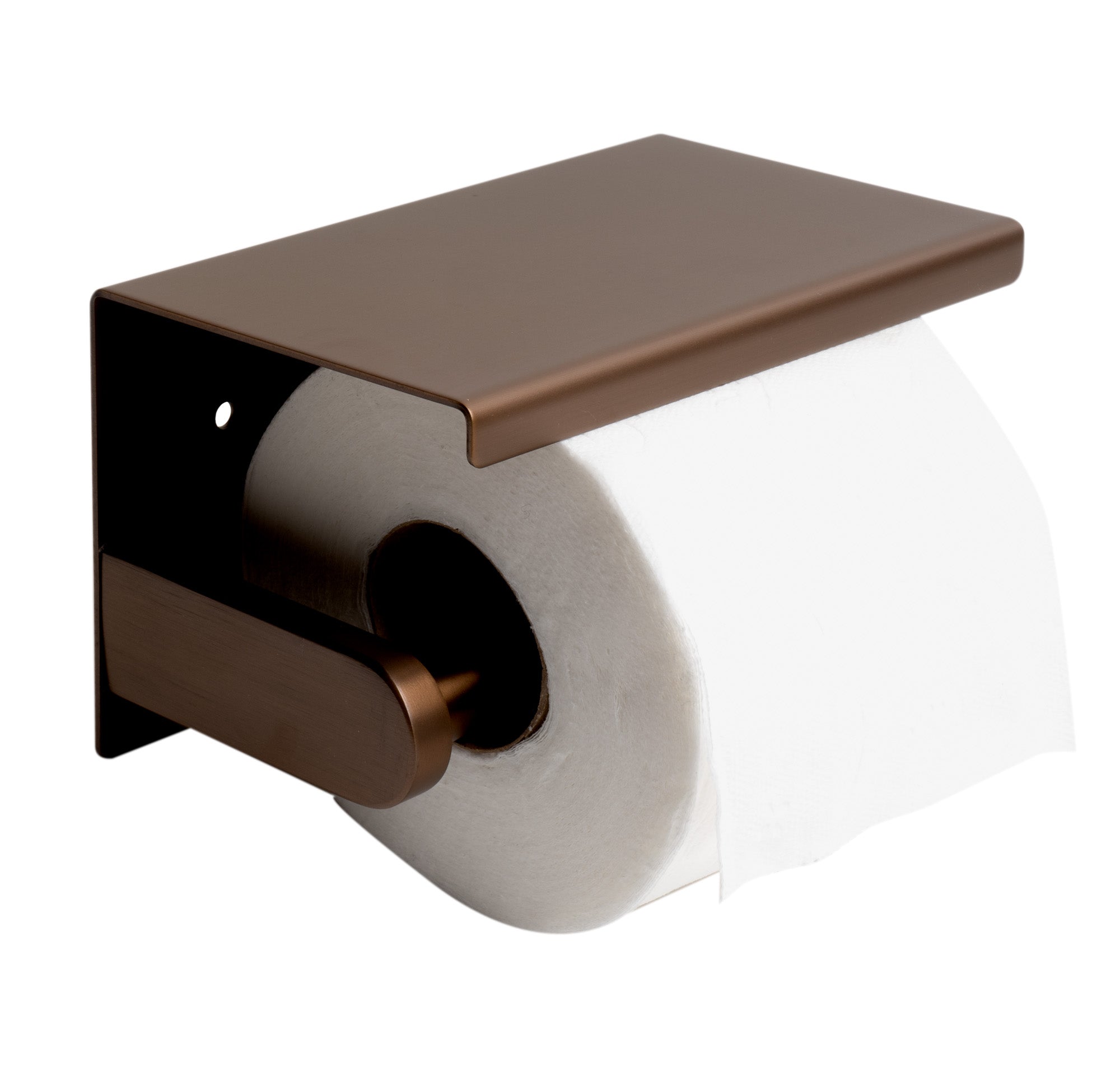 Main Image of ALFI brand ABTPP66-BC Brushed Copper PVD Stainless Steel Toilet Paper Holder with Shelf