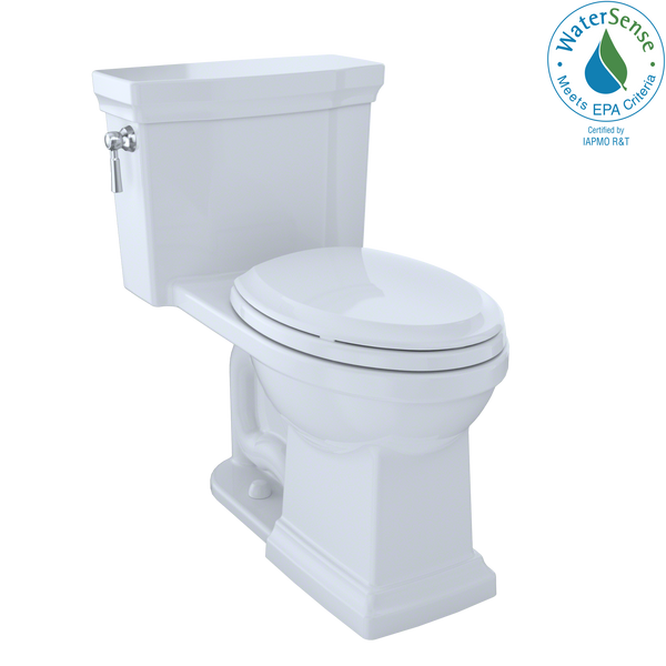 TOTO Promenade II 1G One-Piece Elongated 1.0 GPF Universal Height Toilet with CEFIONTECT, Cotton White, Vitreous China, MS814224CUFG#01