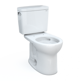 TOTO Drake Two-Piece Round 1.6 GPF Universal Height TORNADO FLUSH Toilet with CEFIONTECT, Cotton White, Vitreous China, CST775CSFG#01