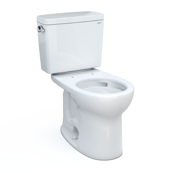 TOTO Drake Two-Piece Round 1.6 GPF Universal Height TORNADO FLUSH Toilet with CEFIONTECT, Cotton White, Vitreous China, CST775CSFG#01