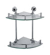 ALFI brand AB9548 Polished Chrome Corner Mounted Double Glass Shower Shelf Bathroom Accessory, Brass, Grey
