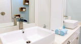 Eago 19.63" x 14.13" Rectangle Above Mount Porcelain Bathroom Sink, White, No Faucet Hole, BA131