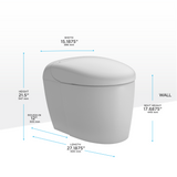 Toto NEOREST RS Dual Flush 1.0 or 0.8 GPF Toilet with Integrated Bidet Seat and EWATER+, Cotton White, Vitreous China|Plastic, MS8341CUMFG#01