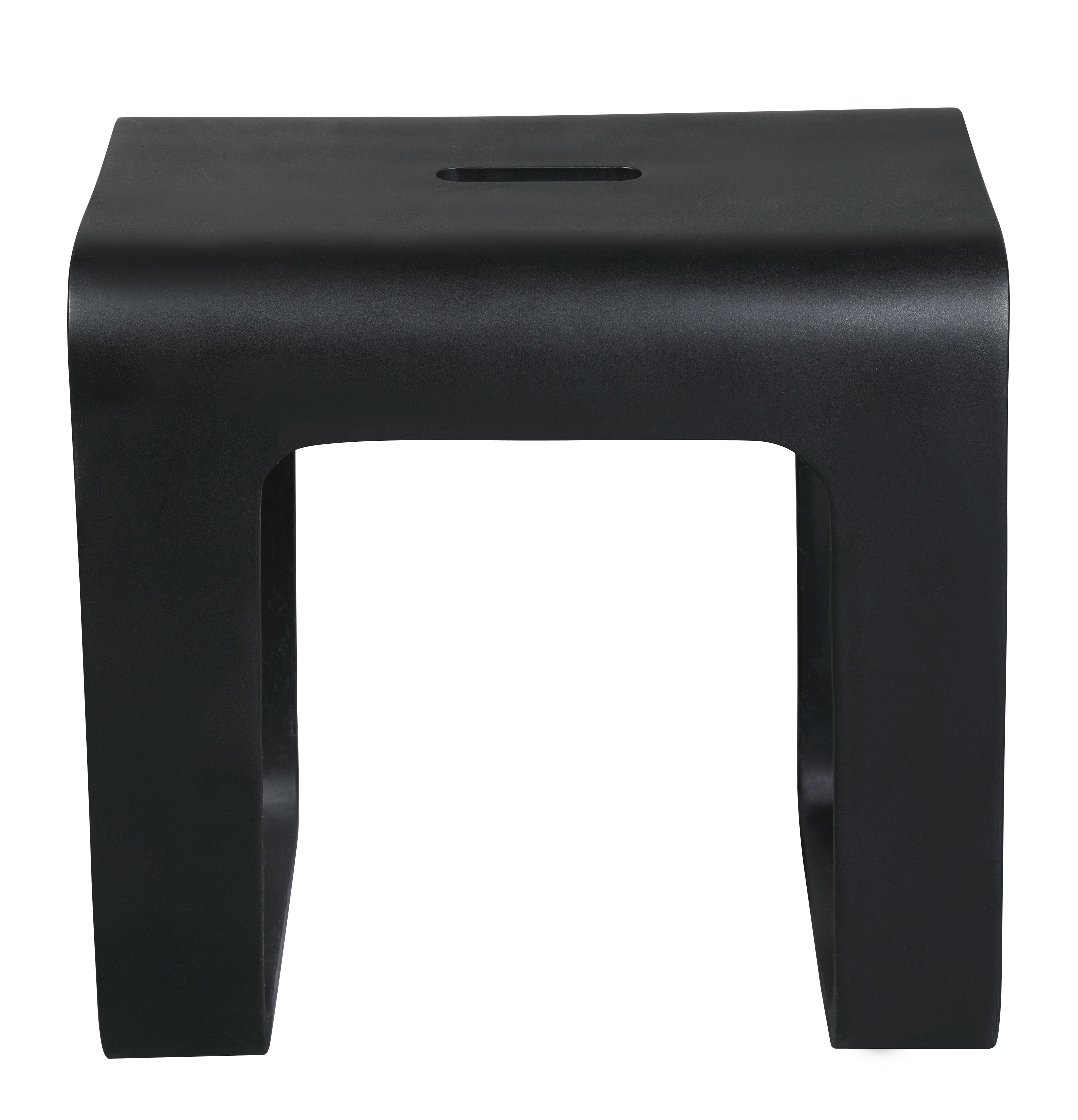 ALFI brand ABST99BM Black Matte Solid Surface Resin Bathroom / Shower Stool