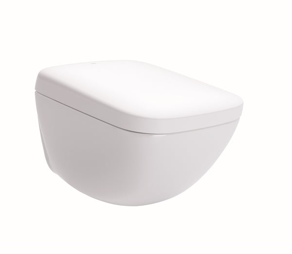 TOTO NEOREST WX1 Dual Flush 1.2 or 0.8 GPF Wall-Hung Toilet with Integrated Bidet Seat and eWater+, Cotton White, Vitreous China|Plastic, CWT9538CEMFG#01