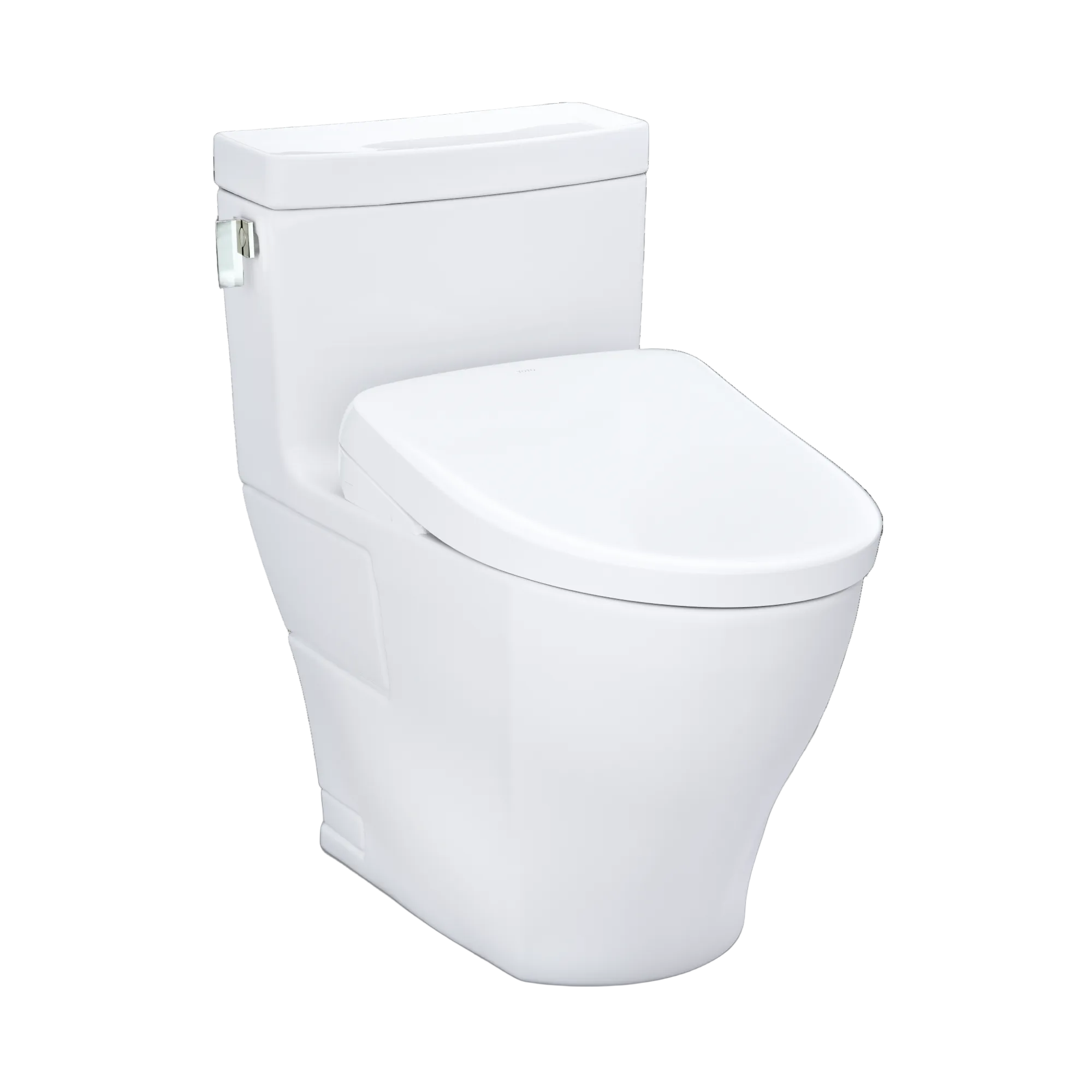 TOTO WASHLET+ Legato One-Piece Elongated 1.28 GPF Toilet with Auto Flush S7 Contemporary Bidet Seat, Cotton White, Vitreous China|Plastic, MW6244726CEFGA#01