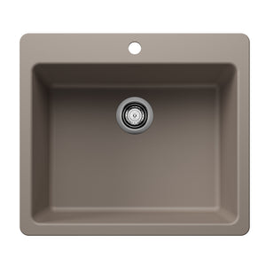 Alternate Image for Blanco Liven 25" Dual Mount Silgranit Kitchen Sink, Truffle, 1 Faucet Hole, 443222