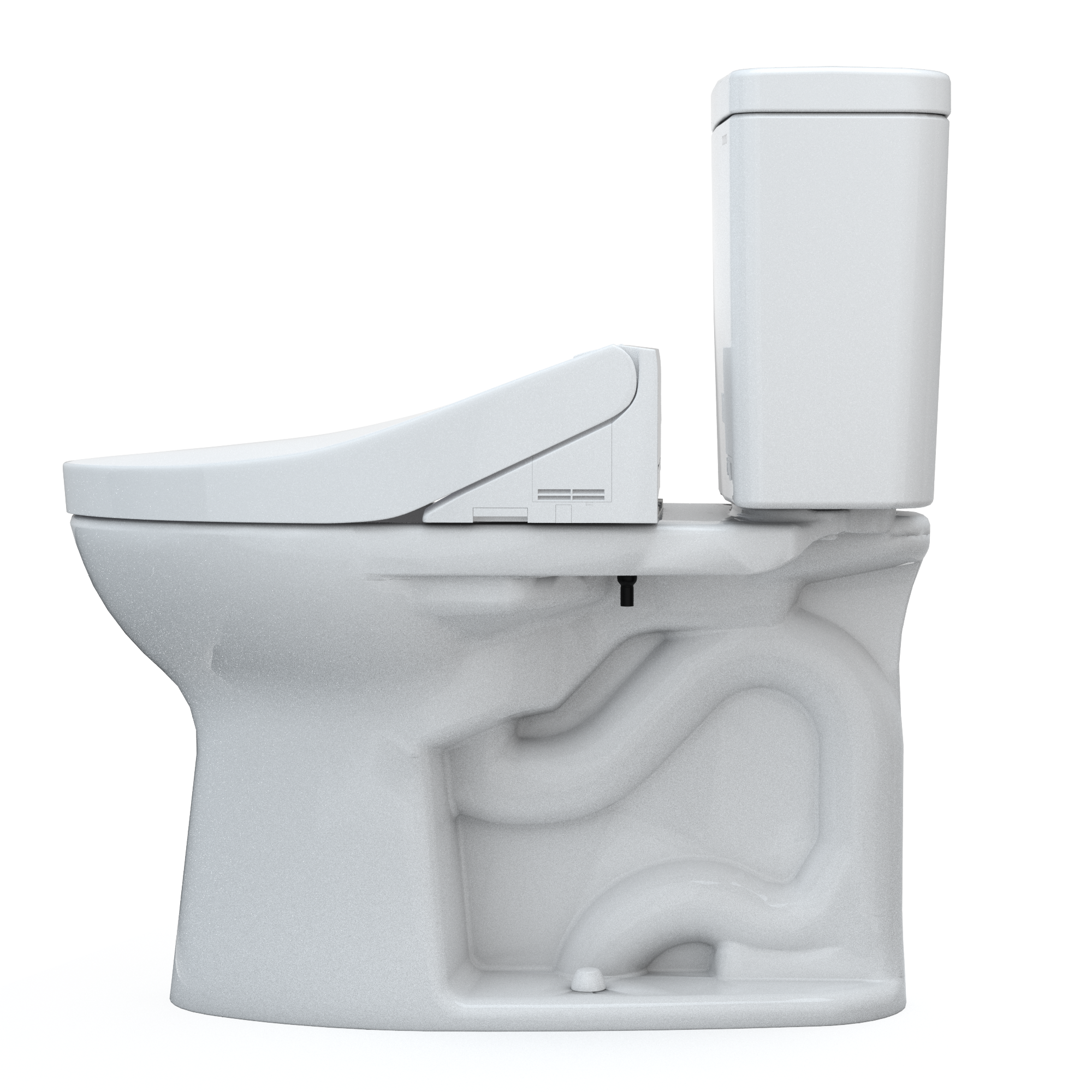 TOTO Drake WASHLET+ Two-Piece Elongated 1.28 GPF Universal Height TORNADO FLUSH Toilet with C2 Bidet Seat, Cotton White, Vitreous China, MW7763074CEFG#01