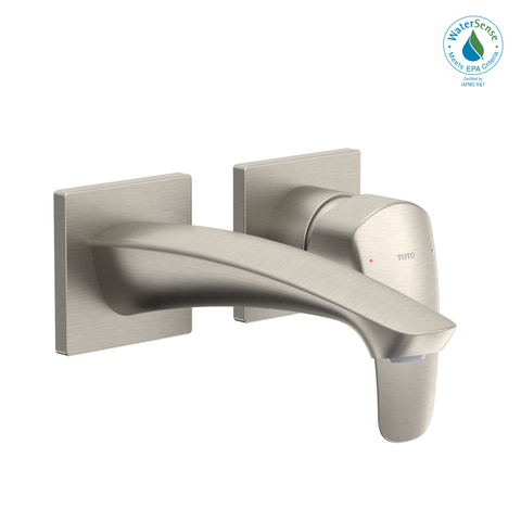 TOTO GM 1.2 GPM Wall-Mount Single-Handle Bathroom Faucet with COMFORT GLIDE Technology, Brushed Nickel, Brass, TLG09307U#BN