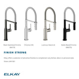 Elkay Avado Forward Only Lever Handle Semiprofessional Spout Brass ADA Kitchen Faucet, Matte Black and Chrome, LKAV1061MBCR