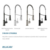 Elkay Avado Lever Handle Semiprofessional Spout Brass ADA Kitchen Faucet, Matte Black and Chrome, LKAV2061MBCR