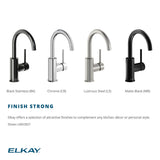 Elkay Avado Lever Handle Gooseneck Spout Brass ADA Bar Faucet, Black Stainless, LKAV3021BK