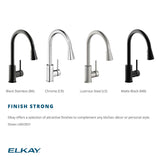 Elkay Avado Forward Only Lever Handle Pull-down Spray Spout Brass ADA Kitchen Faucet, Lustrous Steel, LKAV3031LS