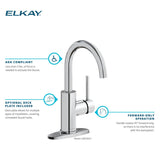 Elkay Avado Lever Handle Gooseneck Spout Brass ADA Bar Faucet, Black Stainless, LKAV3021BK