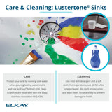 Elkay Lustertone Classic 19" Drop In/Topmount Stainless Steel ADA Kitchen Sink, Lustrous Satin, 2 Faucet Holes, LRAD1918552