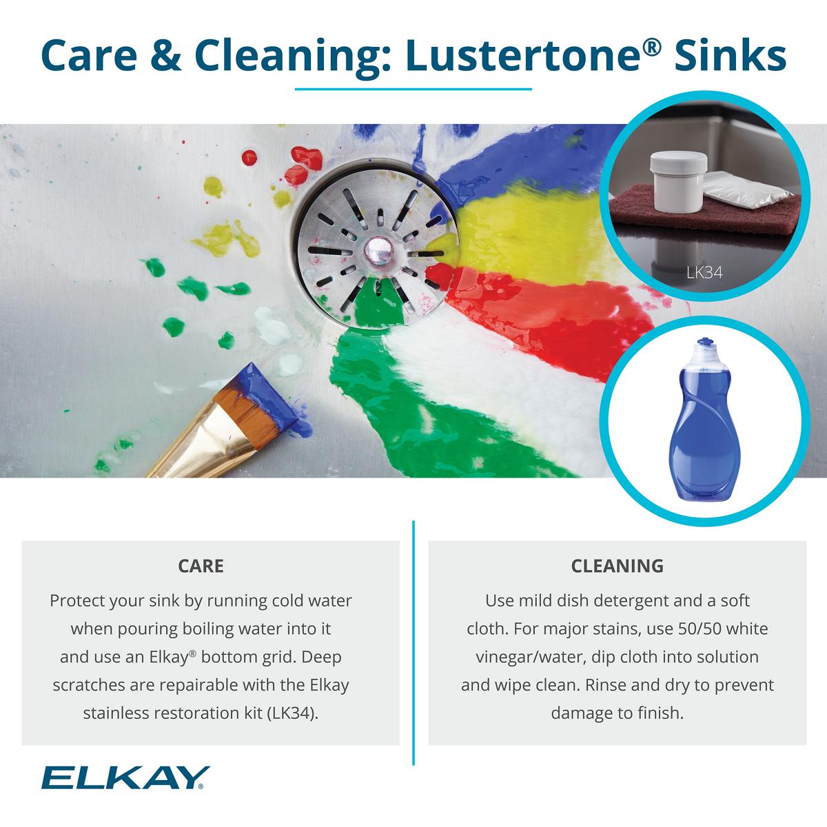 Elkay Lustertone Classic 54" Drop In/Topmount Stainless Steel Kitchen Sink, 33/33/33 Triple Bowl, Lustrous Satin, 18 Gauge, LTR5422100