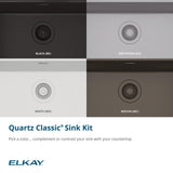 Elkay Quartz Classic 25" Drop In/Topmount Quartz Kitchen Sink Kit with Faucet, Single Bowl Black, 5 Pre-scored Faucet Holes, ELG2522BK0FLC