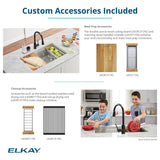 Elkay Crosstown 32" Undermount Stainless Steel Workstation Kitchen Sink Kit with Accessories, Polished Satin, 16 Gauge, EFRU30169RTWC