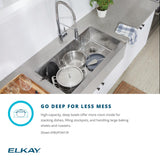 Elkay Crosstown 36" Stainless Steel Farmhouse Sink Kit, 60/40 Double Bowl, Polished Satin, 16 Gauge, EFRUFF23417DBG