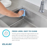 Elkay Crosstown 19" Undermount Stainless Steel Kitchen Sink with Faucet, Polished Satin, 18 Gauge, ECTRU17179TFCC