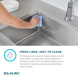 Elkay Crosstown 23" Undermount Stainless Steel Kitchen Sink with Faucet, Polished Satin, 18 Gauge, ECTRU21179TFCC