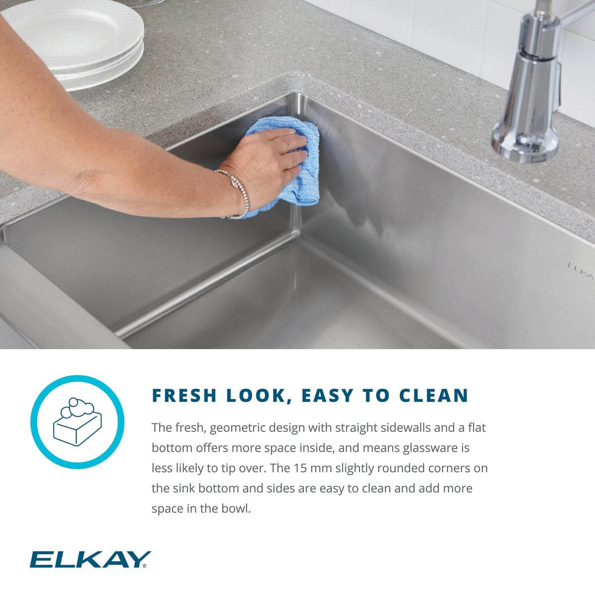 Elkay Crosstown 36" Stainless Steel Farmhouse Sink with Faucet, 60/40 Double Bowl, Polished Satin, 18 Gauge, ECTRUF32179RFCC
