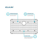 Elkay Stainless Steel 14-3/8" x 6-1/2" x 1-1/4" Bottom Grid, 77000105