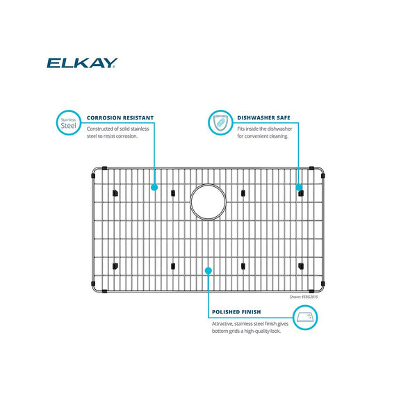 Elkay Stainless Steel 14-3/8" x 6-1/2" x 1-1/4" Bottom Grid, 77000105