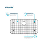 Elkay Stainless Steel 33-1/4 x 15 x 1-3/8" Bottom Grid, LKOBG3315SS