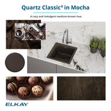 Elkay Quartz Classic 33" Undermount Quartz Kitchen Sink, 60/40 Double Bowl, Mocha, ELGULBO3322MC0