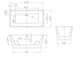 ALFI brand 59" Acrylic Free Standing Rectangle Soaking Bathtub, White, AB8833