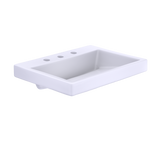 TOTO Kiwami Renesse Design I Rectangular Fireclay Vessel Bathroom Sink with CEFIONTECT for 8 Inch Faucets, Cotton White, Fired Clay, LT171.8G#01