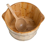 ALFI brand Cedar Wood, Natural Wood, AB6604 Round Wooden Cedar Foot Soaking Tub